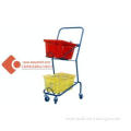 Zinc / Powder Coated Hand Double Basket Shopping Cart IOS C